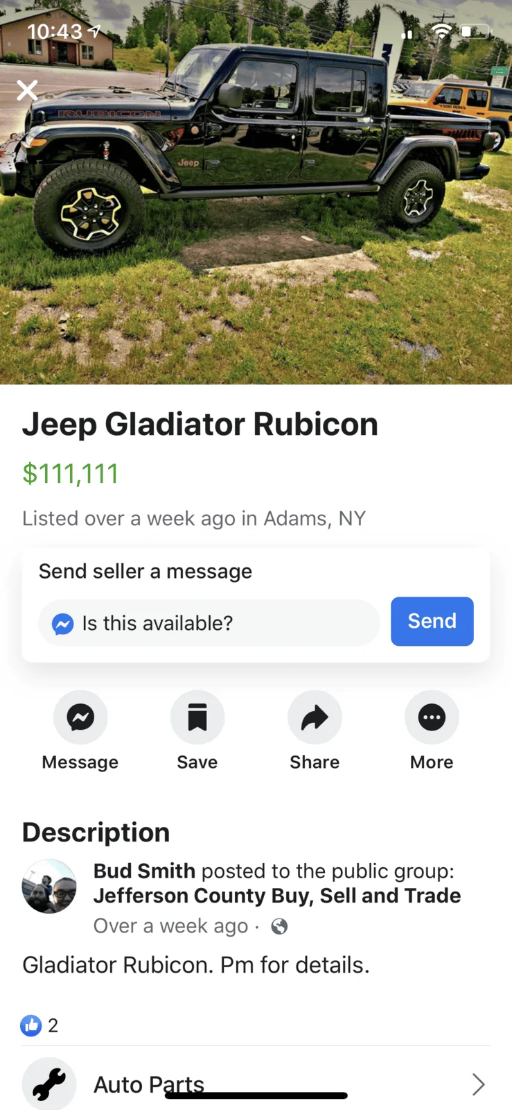 Jeep Gladiator This dealer has their Gladiator priced at $70k... 366096BE-7129-42E0-A3CB-59BA89D1A70A
