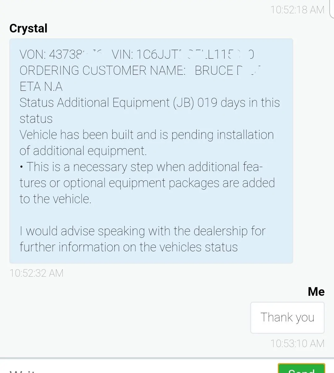 Jeep Gladiator Gladiator Window Sticker and Build Sheet Order Tracking 20190627_110058