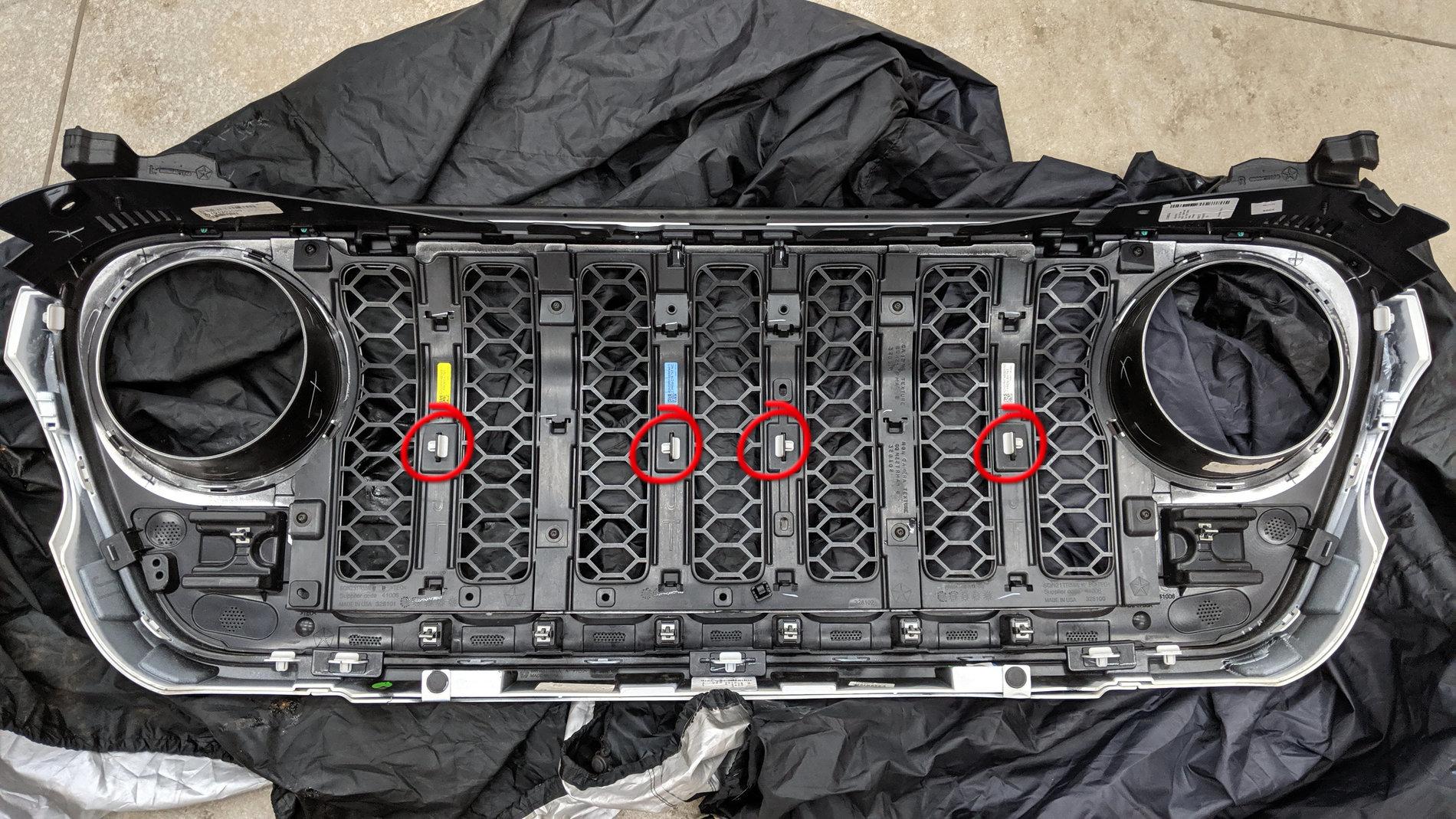 Jeep Gladiator Vinyl Wrap and/or Plasti Dip Grille Bezels grill clips 2