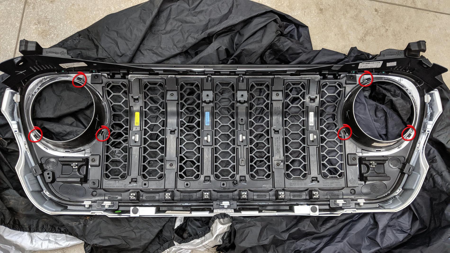 Jeep Gladiator Vinyl Wrap and/or Plasti Dip Grille Bezels grille clips