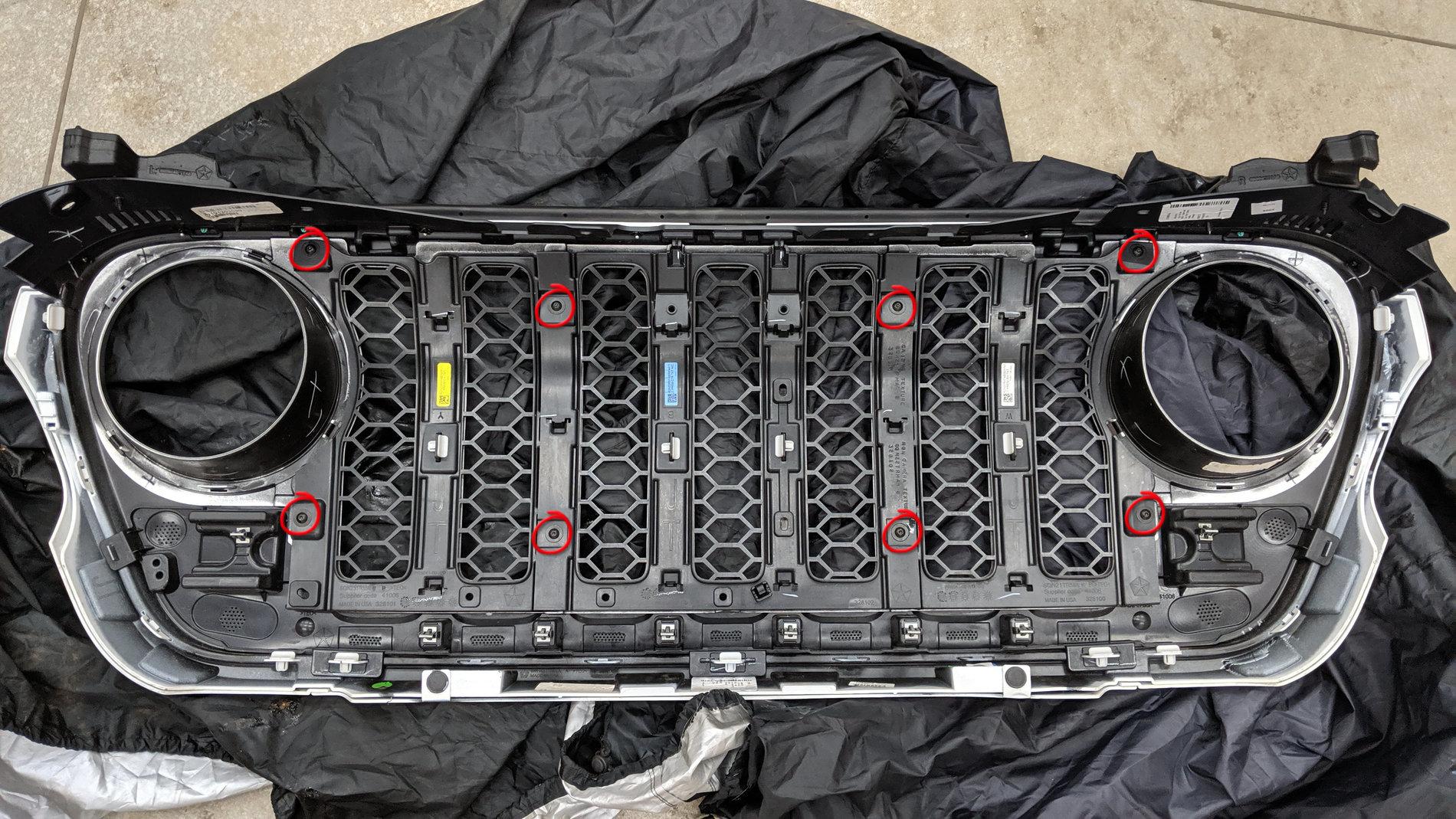 Jeep Gladiator Vinyl Wrap and/or Plasti Dip Grille Bezels grille screws