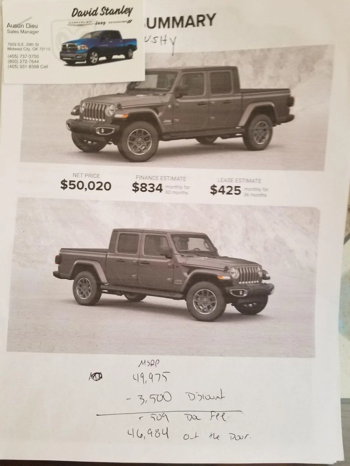 Jeep Gladiator Oklahoma City,OK 20190630_081816