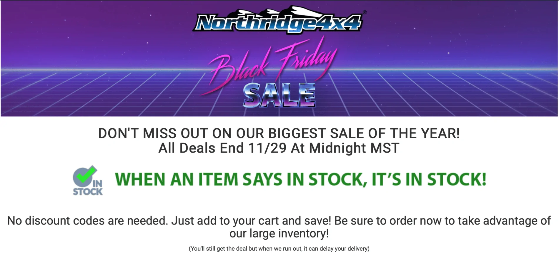 Jeep Gladiator Northridge4x4 Black Friday is now LIVE! Screen Shot 2021-11-24 at 5.01.32 PM