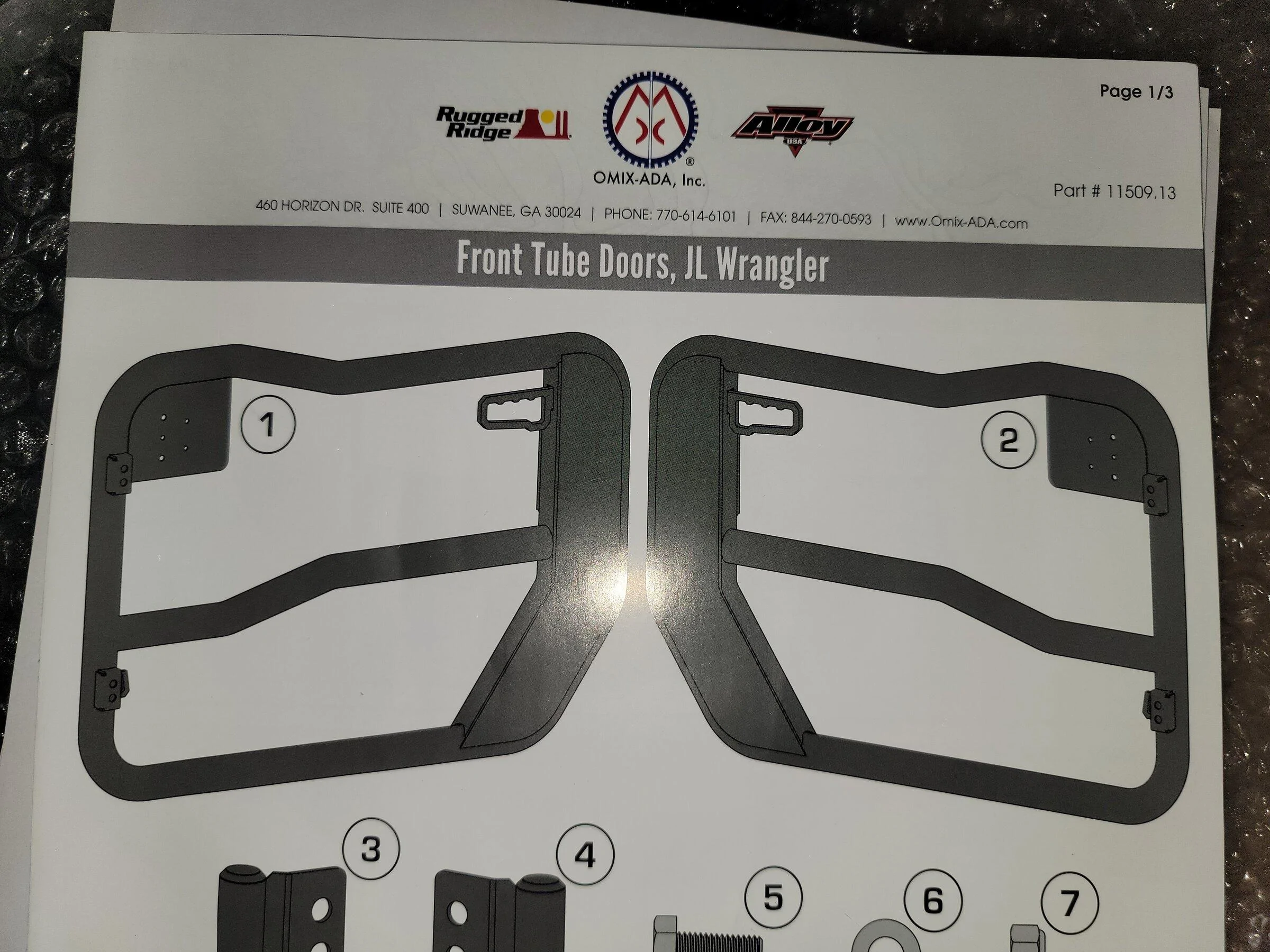 Jeep Gladiator Rugged Ridge Fortis Front & Rear Tube Offroad Doors w/Mirrors for '18-'21 JLU 20211202_222057