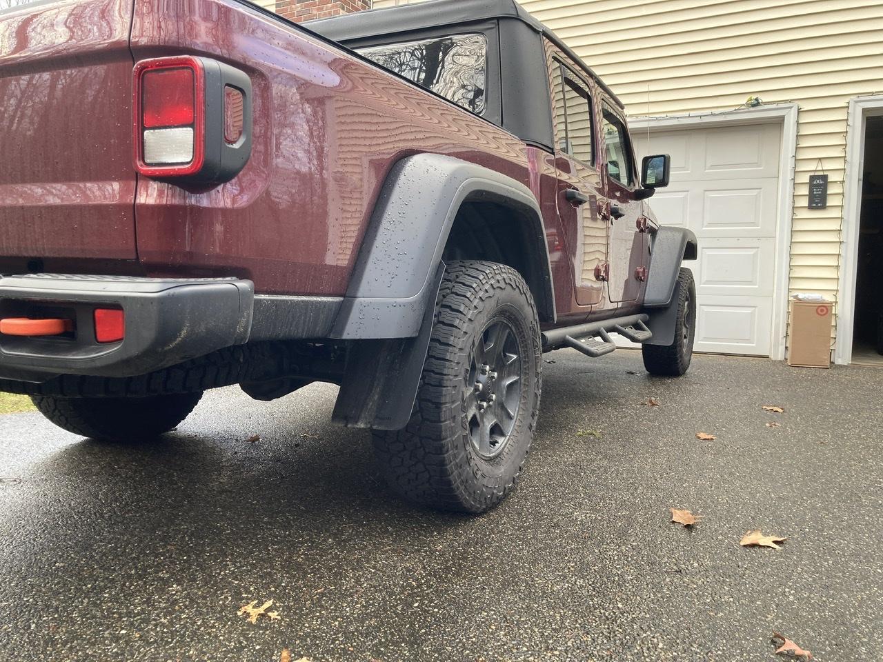 Jeep Gladiator Anybody ever try and make their own set of mud flaps? FC6344E1-2798-4912-B76D-E5872678BCE5