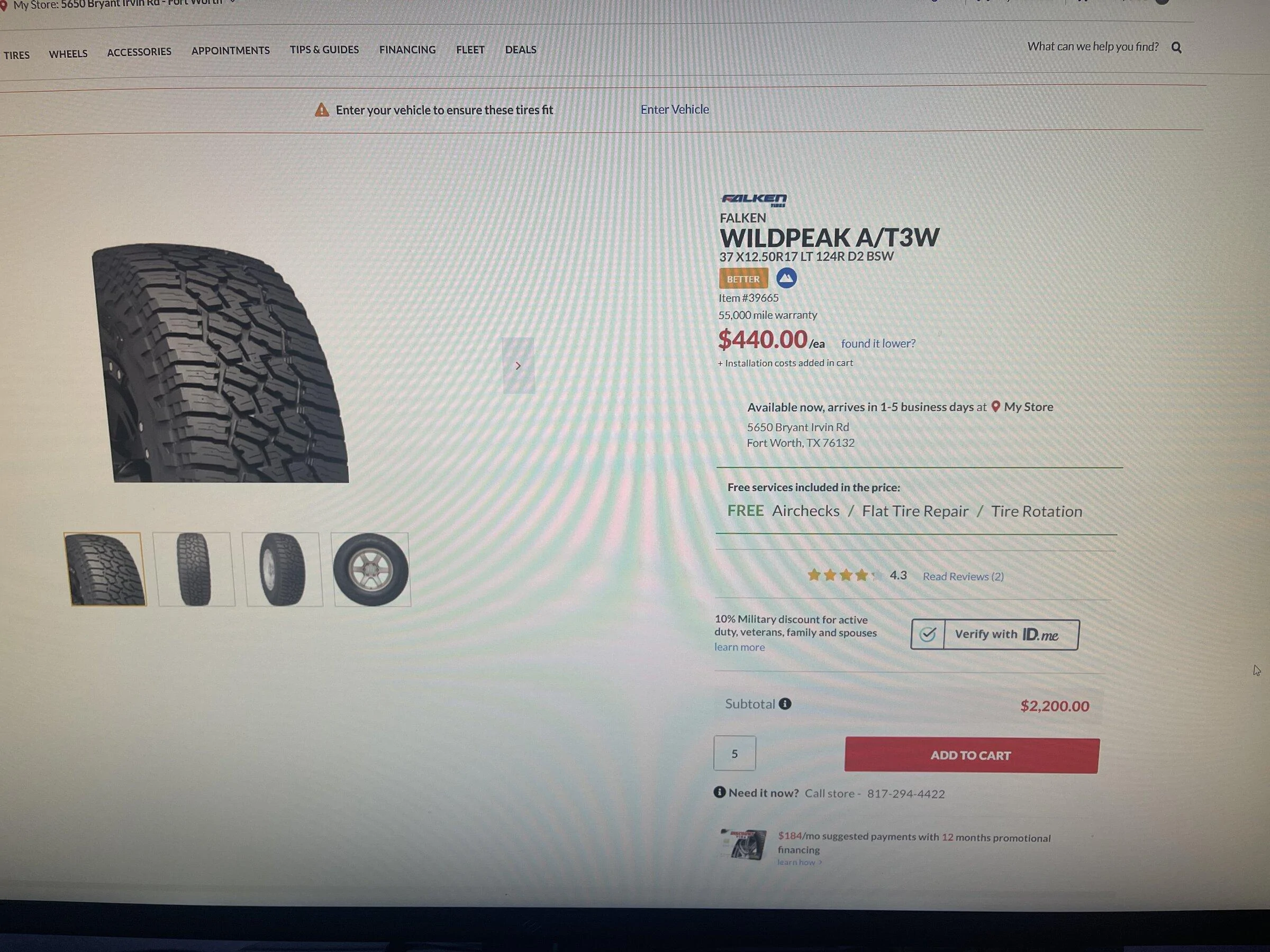 Jeep Gladiator 37x12.5R17 Falken Wildpeak A/T3W 1BC720EC-8614-4862-8FD9-9F57532DAB85