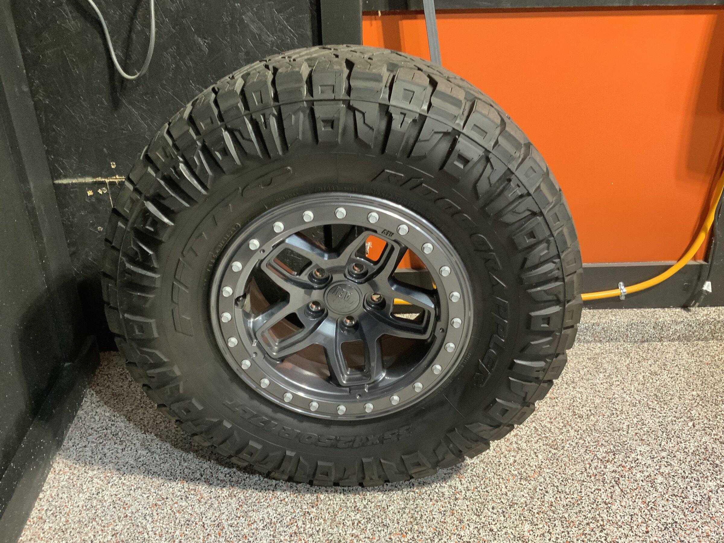 Jeep Gladiator 5- Nitto Ridge Grapplers 35/12.50/R17 mounted on AEV Borah wheels with Rock Rings only 200 miles. 4D5C8466-7F91-460E-92E3-2A1455A2EDFE