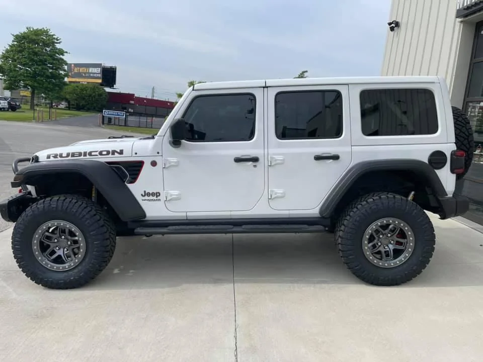 Jeep Gladiator 5- Nitto Ridge Grapplers 35/12.50/R17 mounted on AEV Borah wheels with Rock Rings only 200 miles. C585F5EE-C316-407E-B621-6A45168639F5