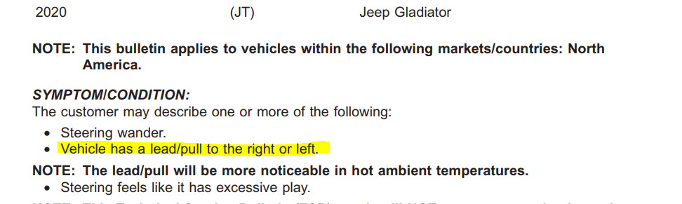 Jeep Gladiator JT alignment specs 1639440261962