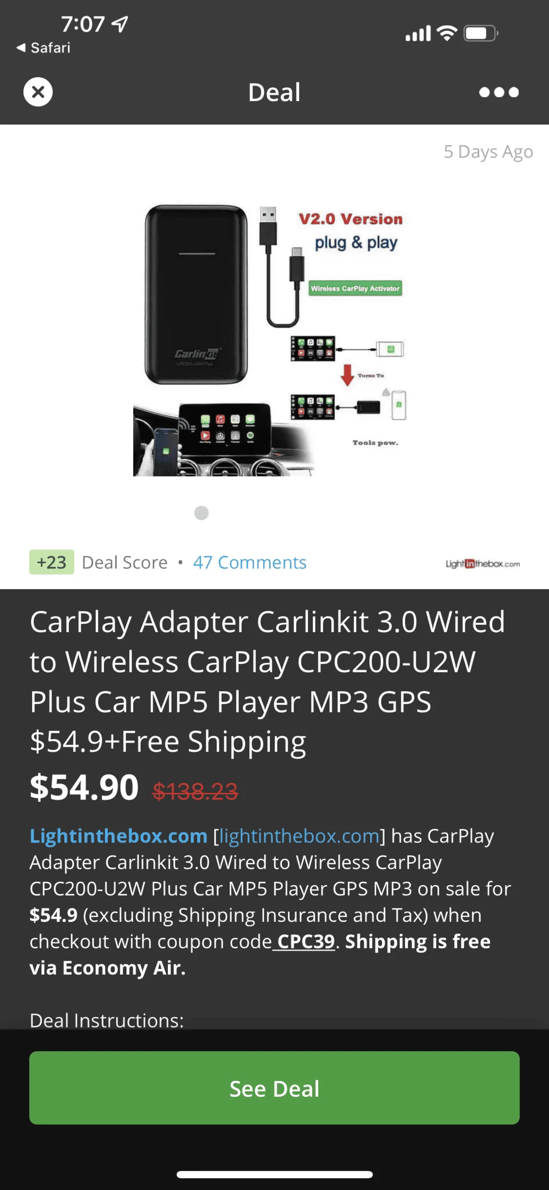 Jeep Gladiator Carlink 3.0 - Wireless CarPlay Adapter - $55 new 4D1E1C13-A1DC-44B9-BADA-66B38A31EF5D