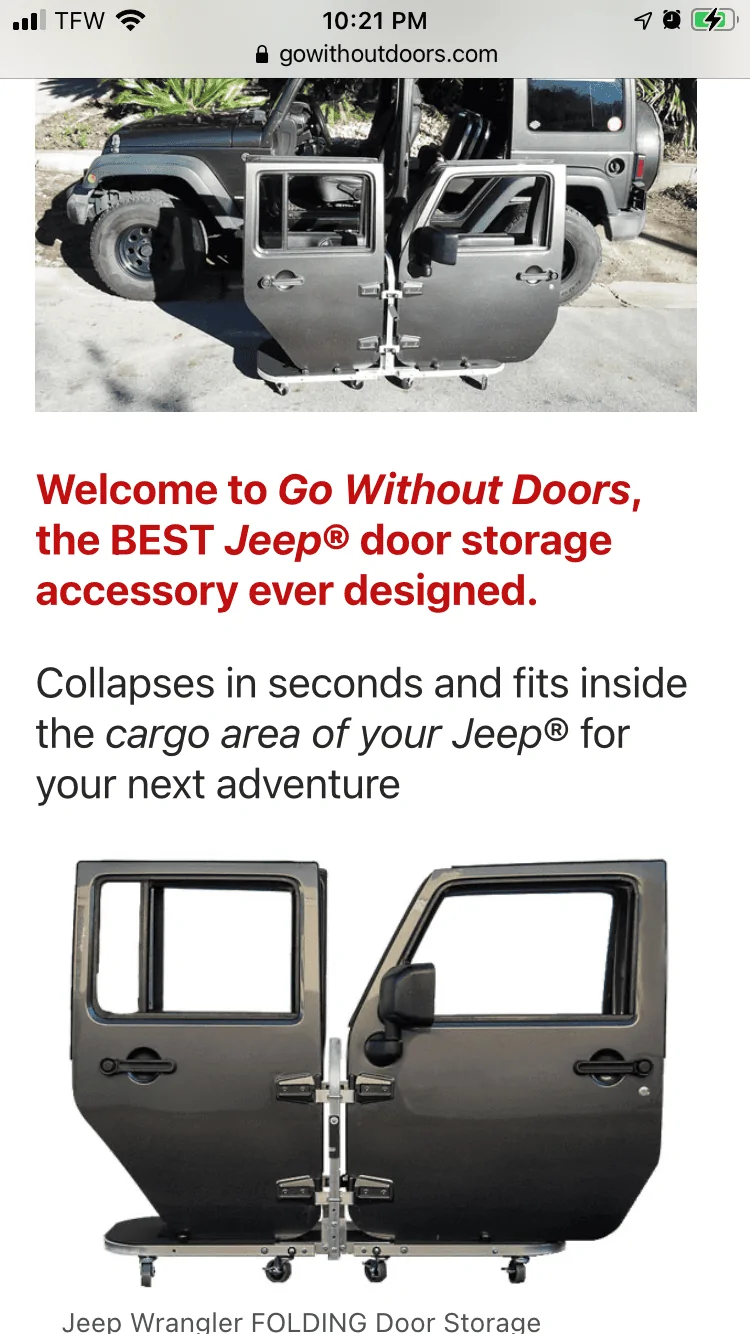 Jeep Gladiator Go Without Doors door cart 95AE7FD9-D3BC-460B-9A92-E2D083D018DB