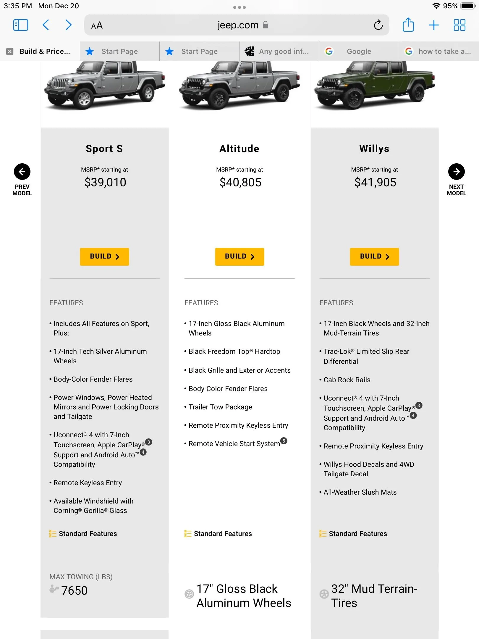 Jeep Gladiator Any good info on what the Altitude is? F97E4D58-B546-45E3-9B98-718E5573B1A4