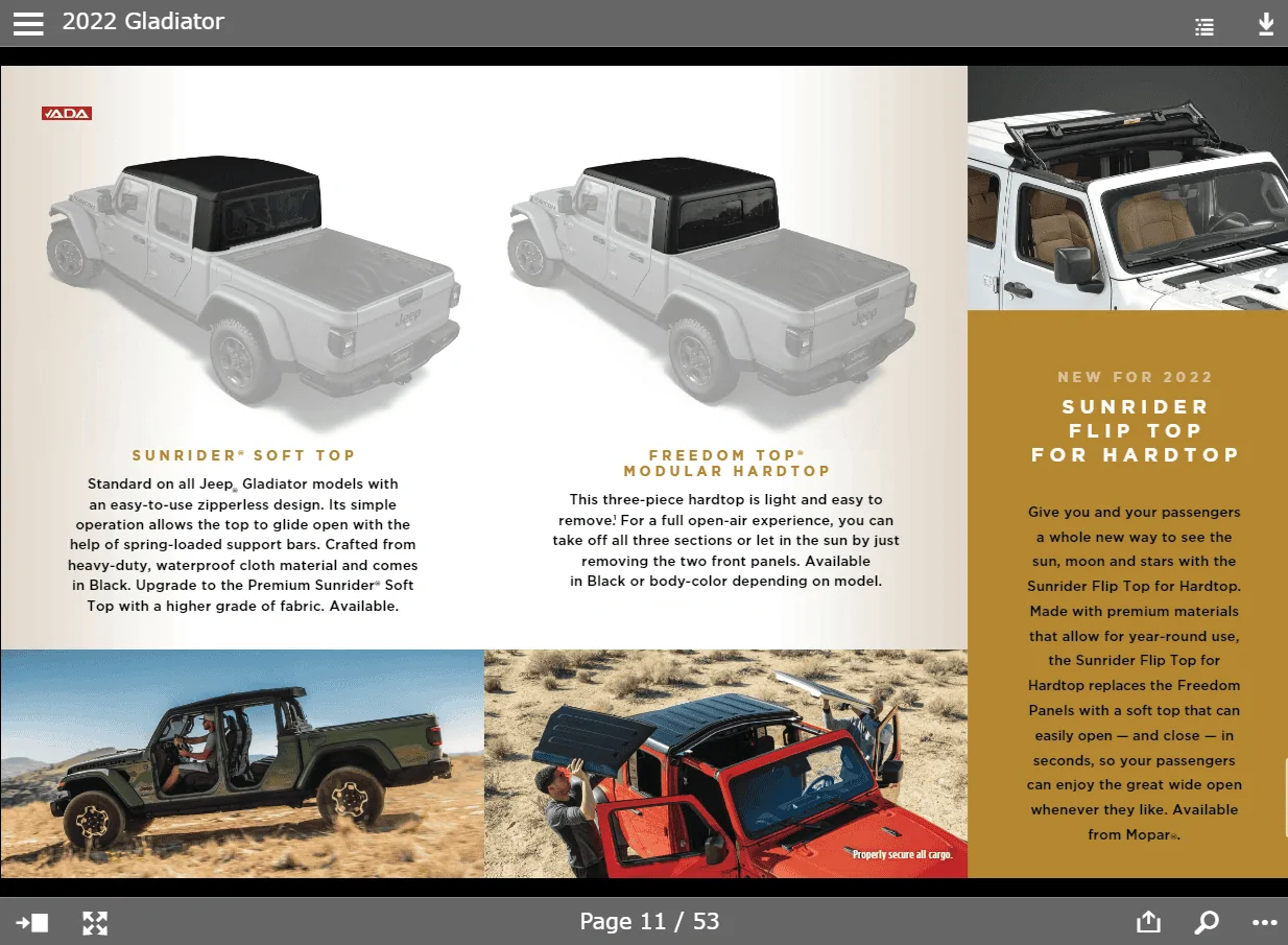 Jeep Gladiator 2022 Gladiator Brochure Posted on Jeep Website! softto