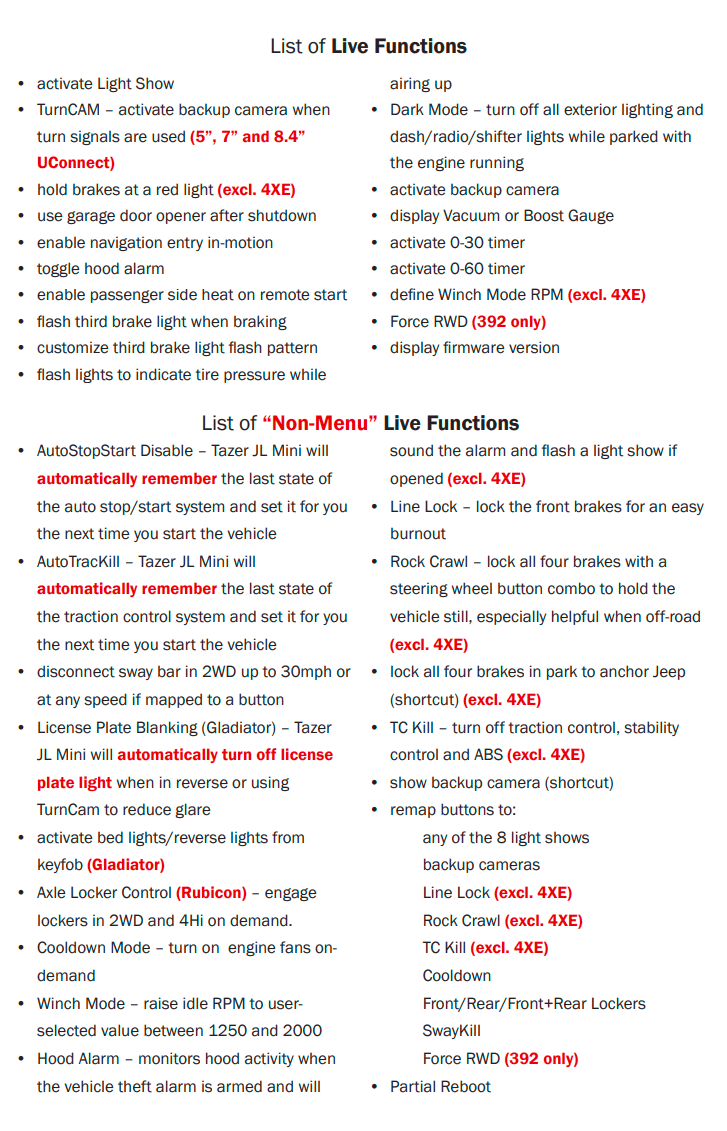 Jeep Gladiator Questions re Tazer Mini. 1640567051844