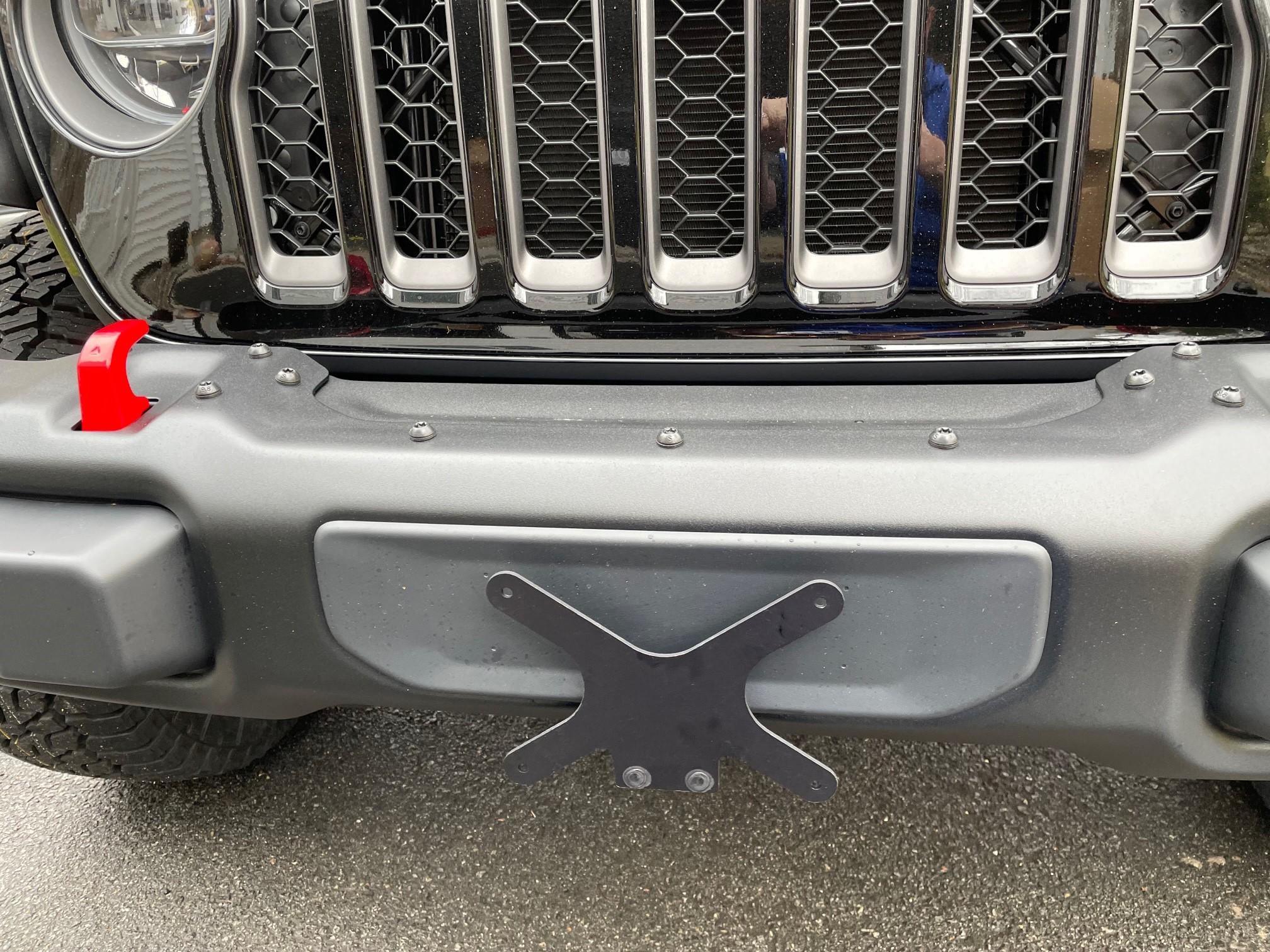 Jeep Gladiator Front License Plate Mounting Ideas... what do you think? JeepGladSto-N-Sho