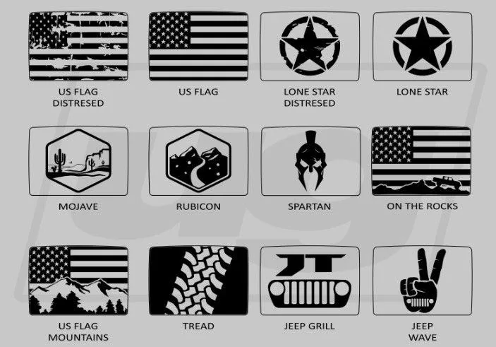 Jeep Gladiator Gladiator rear window decals:  photos and info rear window decal blueprint