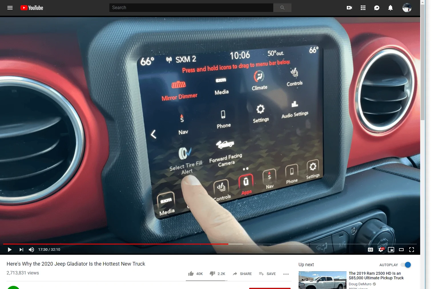 Jeep Gladiator Tire Fill Alert and Selectable Tire Fill Alert 2019-07-02_23-08-18