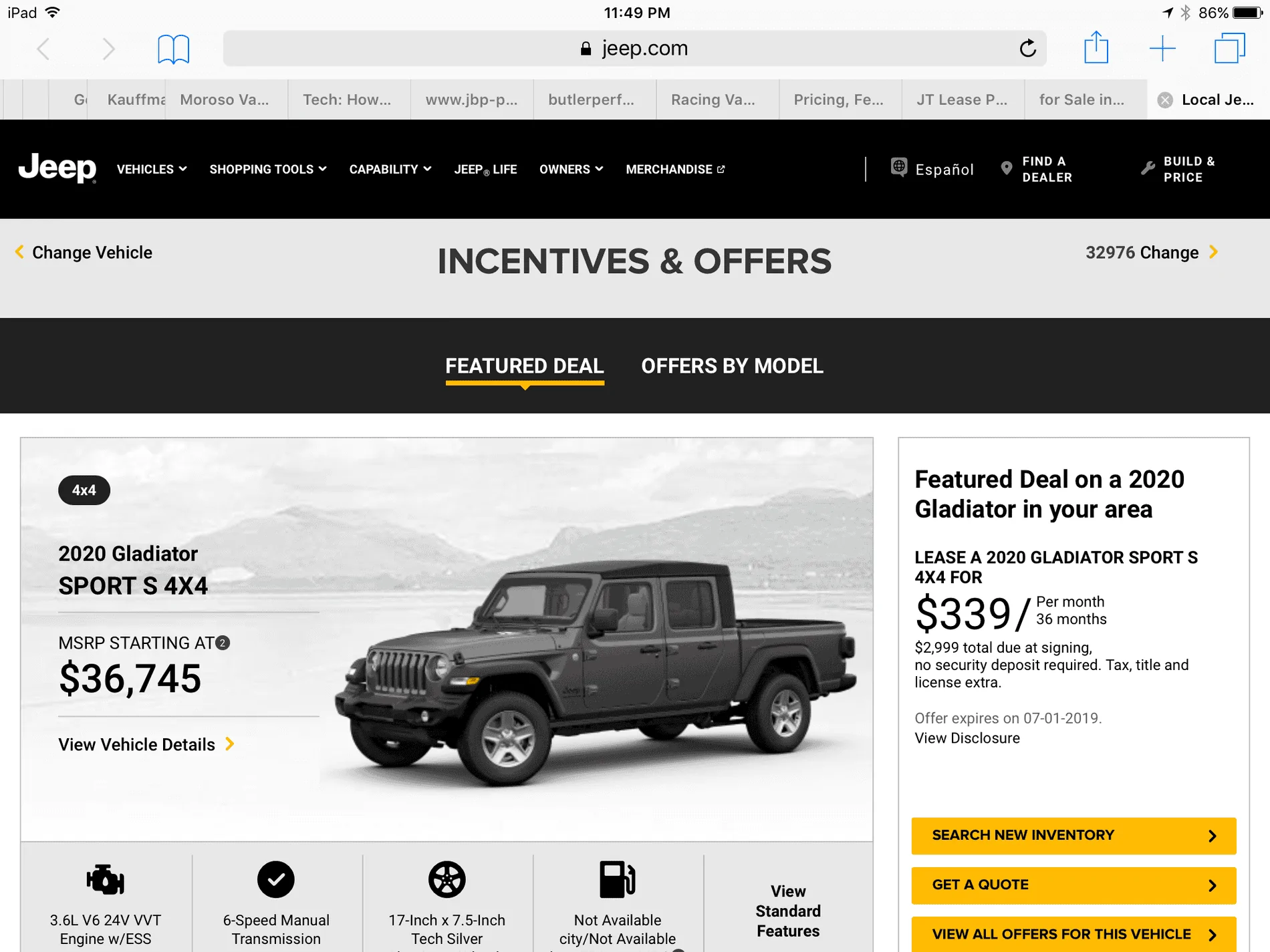 Jeep Gladiator Real world monthly payments IMG_1569