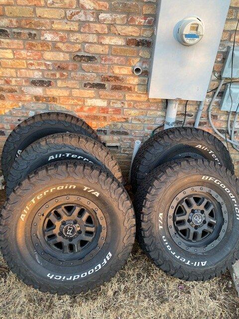 Jeep Gladiator 35" BFGoodrich T/A K02 tires on Black Rhino Barstow 17" x 8", set of 5 wheels (TPMS included) IMG_3658