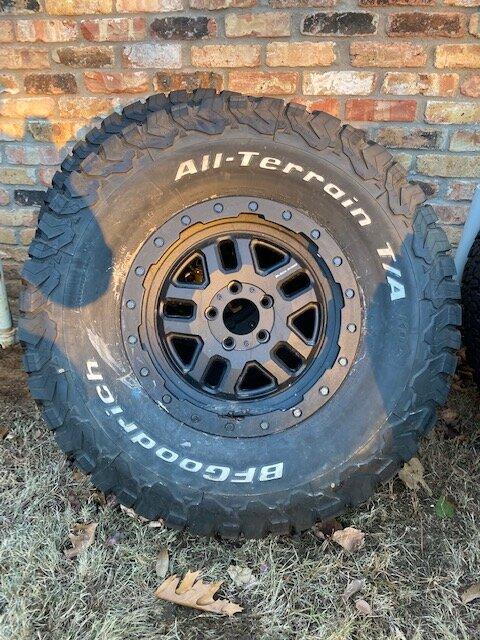 Jeep Gladiator 35" BFGoodrich T/A K02 tires on Black Rhino Barstow 17" x 8", set of 5 wheels (TPMS included) IMG_3654