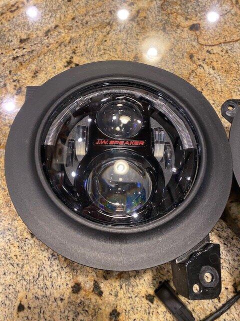 Jeep Gladiator J.W. Speaker 8700 Evolution J2 LED headlights_ includes adapter brackets and harness adapters IMG_3665