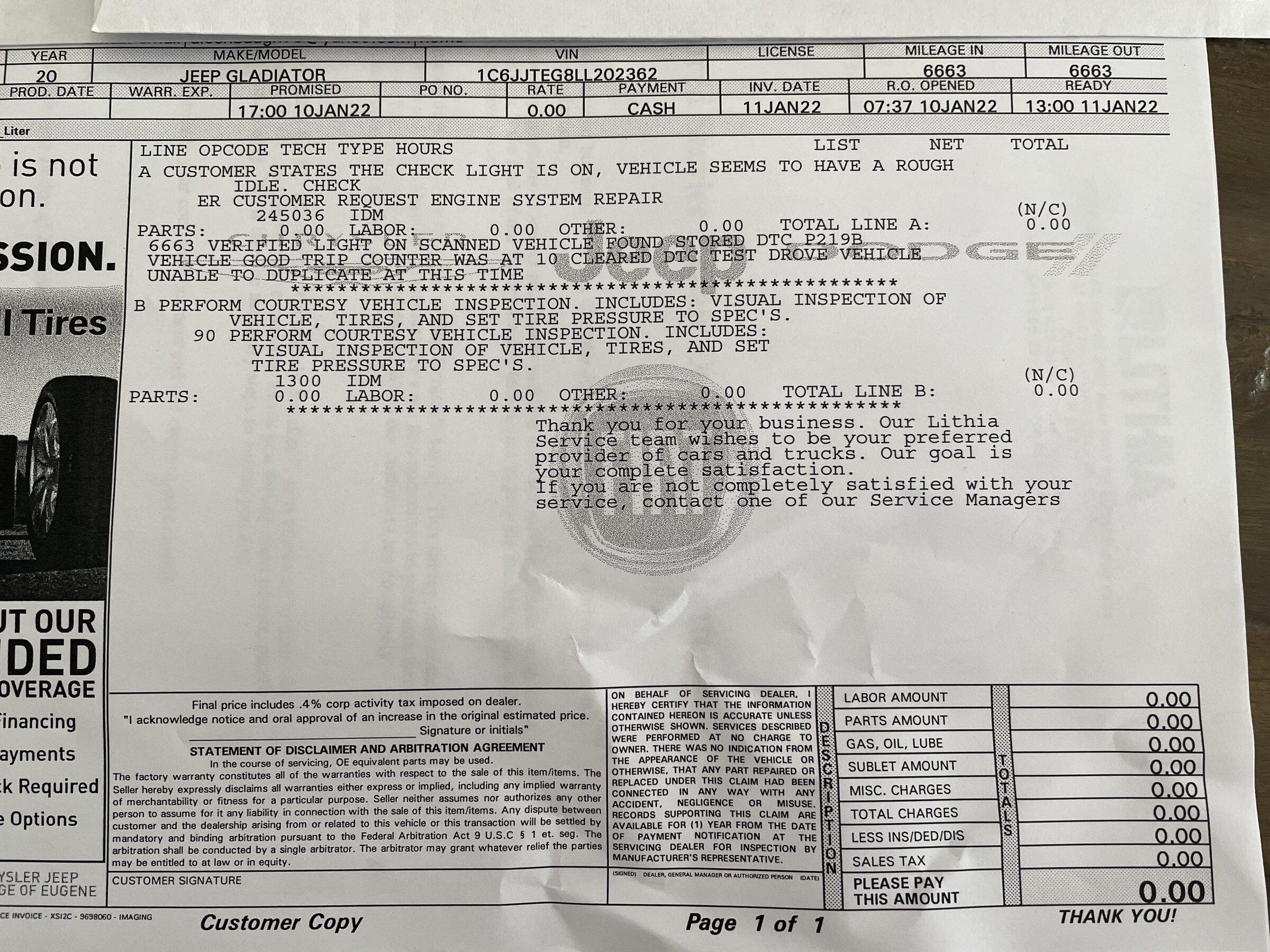 Jeep Gladiator Check Engine light at 6600 miles 4D03851B-29F6-4876-AC9C-4DDF47CEBCB7