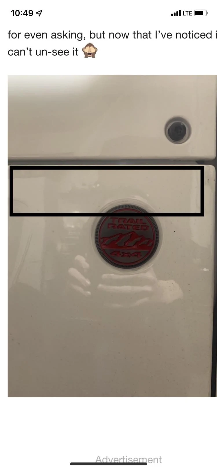 Jeep Gladiator Is this badge crooked, or is one of my legs shorter than the other? DD3EA5A4-AEE5-4B6A-A9CC-B6296F777D8C