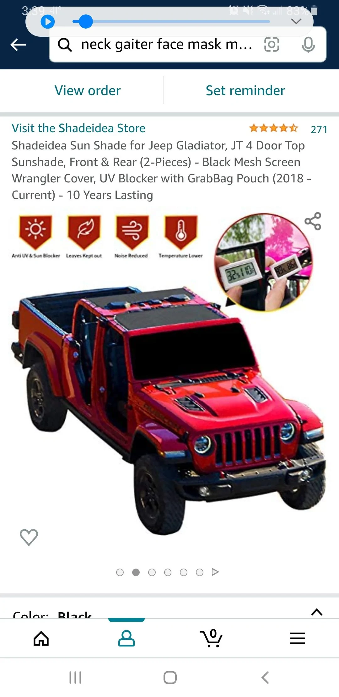 Jeep Gladiator Shadeidea mesh sun shade Screenshot_20220115-153930_Amazon Business