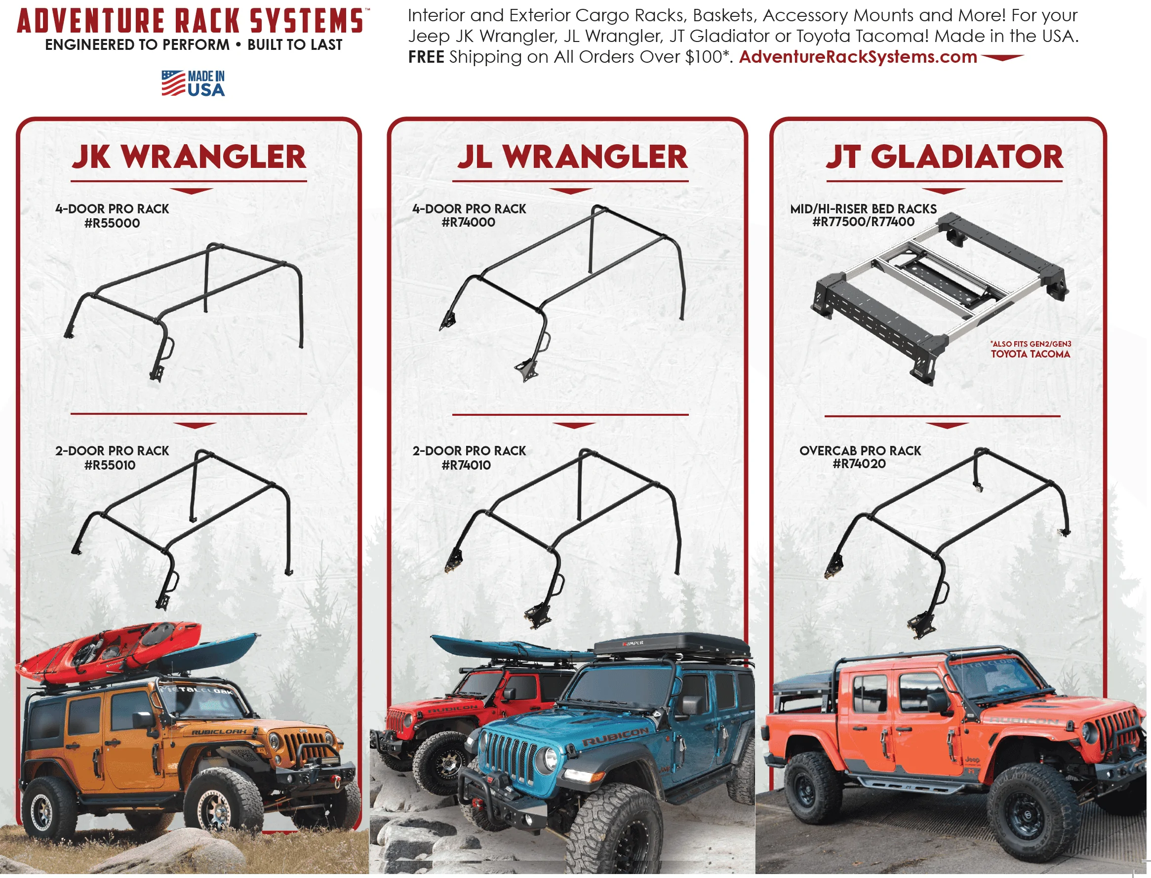 Jeep Gladiator Adventure Rack Systems by MetalCloak 1642452192542