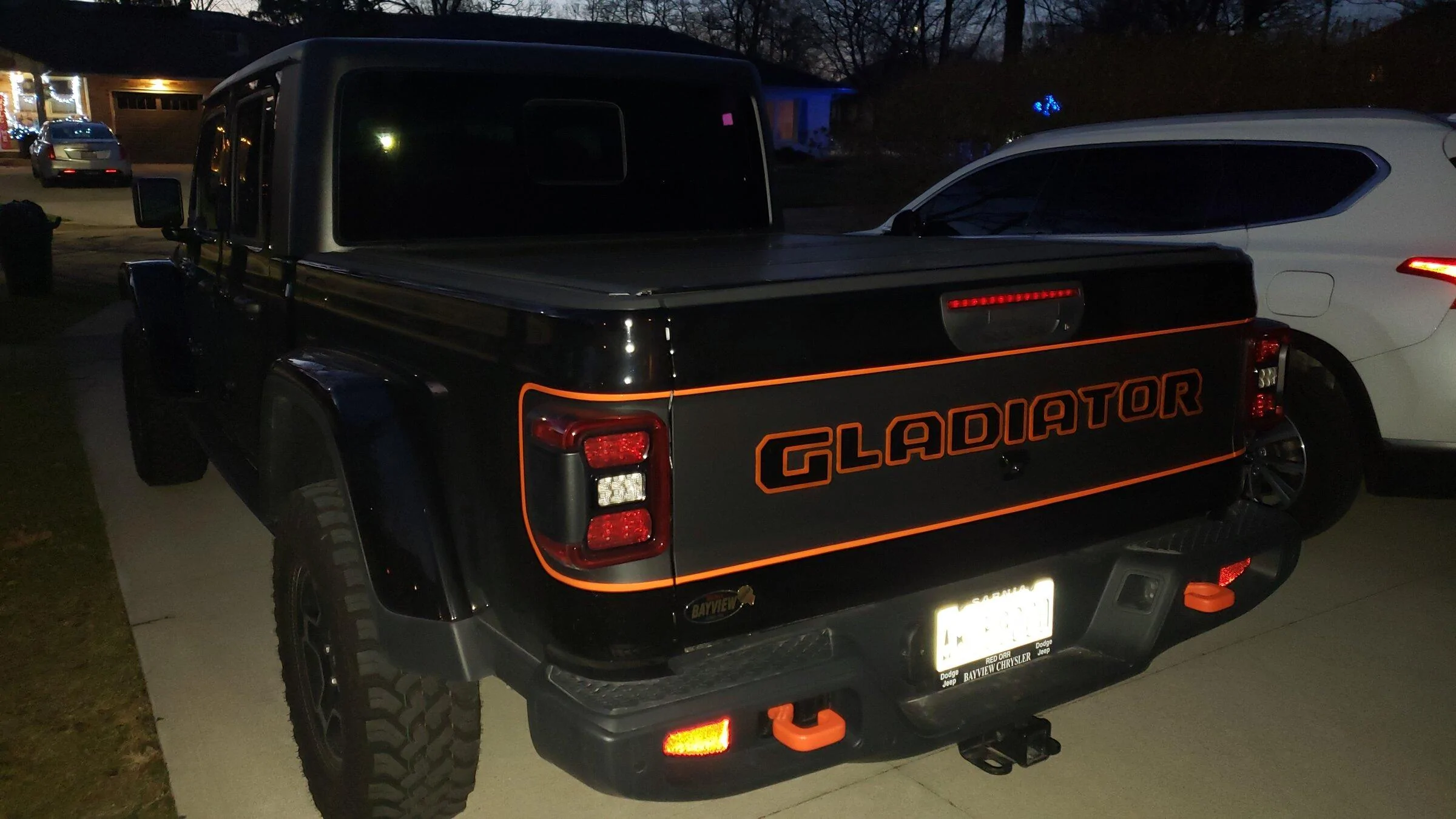 Jeep Gladiator Tailgate Blackout jeep back logo dark