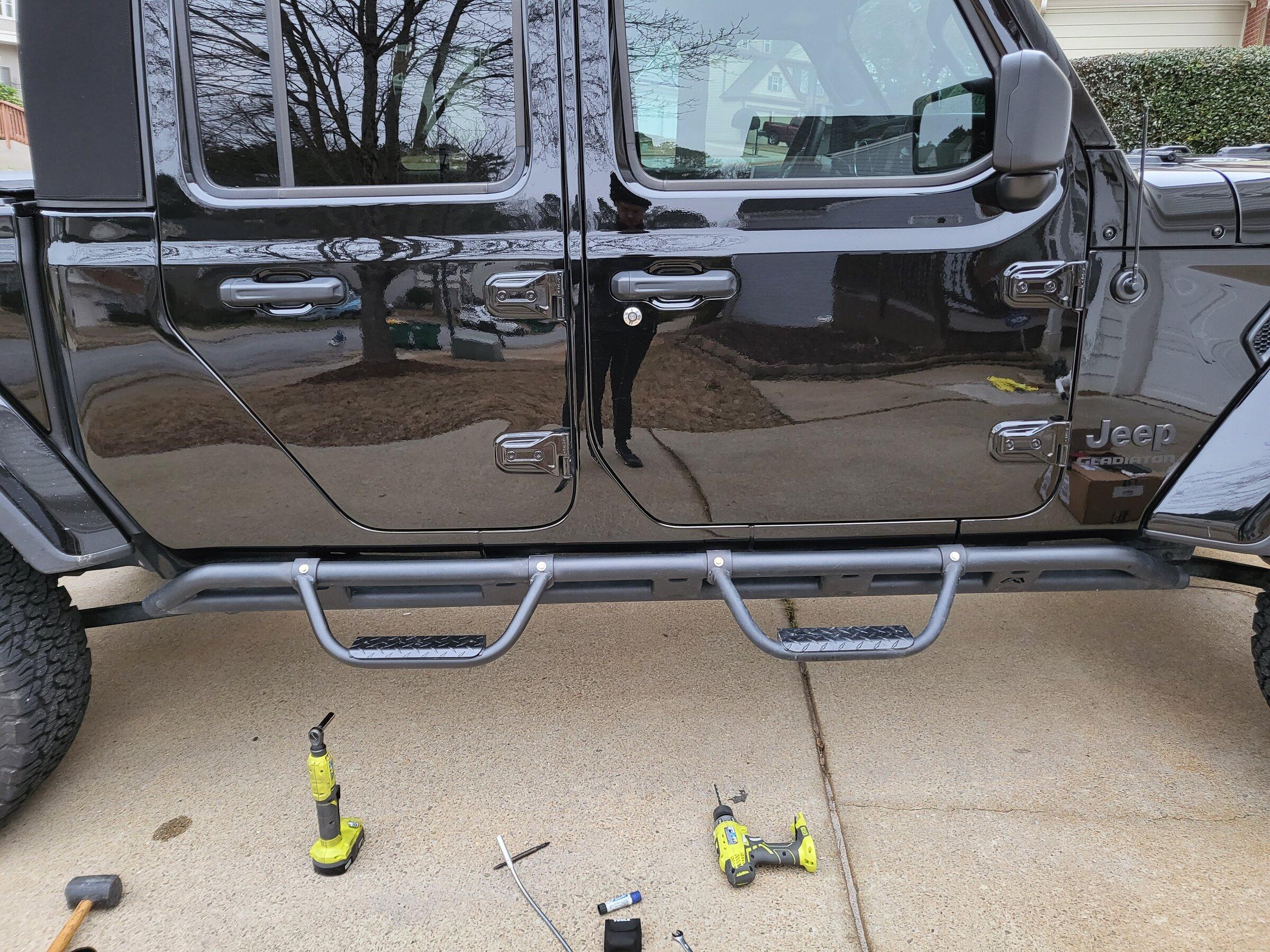 Jeep Gladiator I Couldn't Find Any Rock Sliders with Bolt-on Steps 20220121_165430