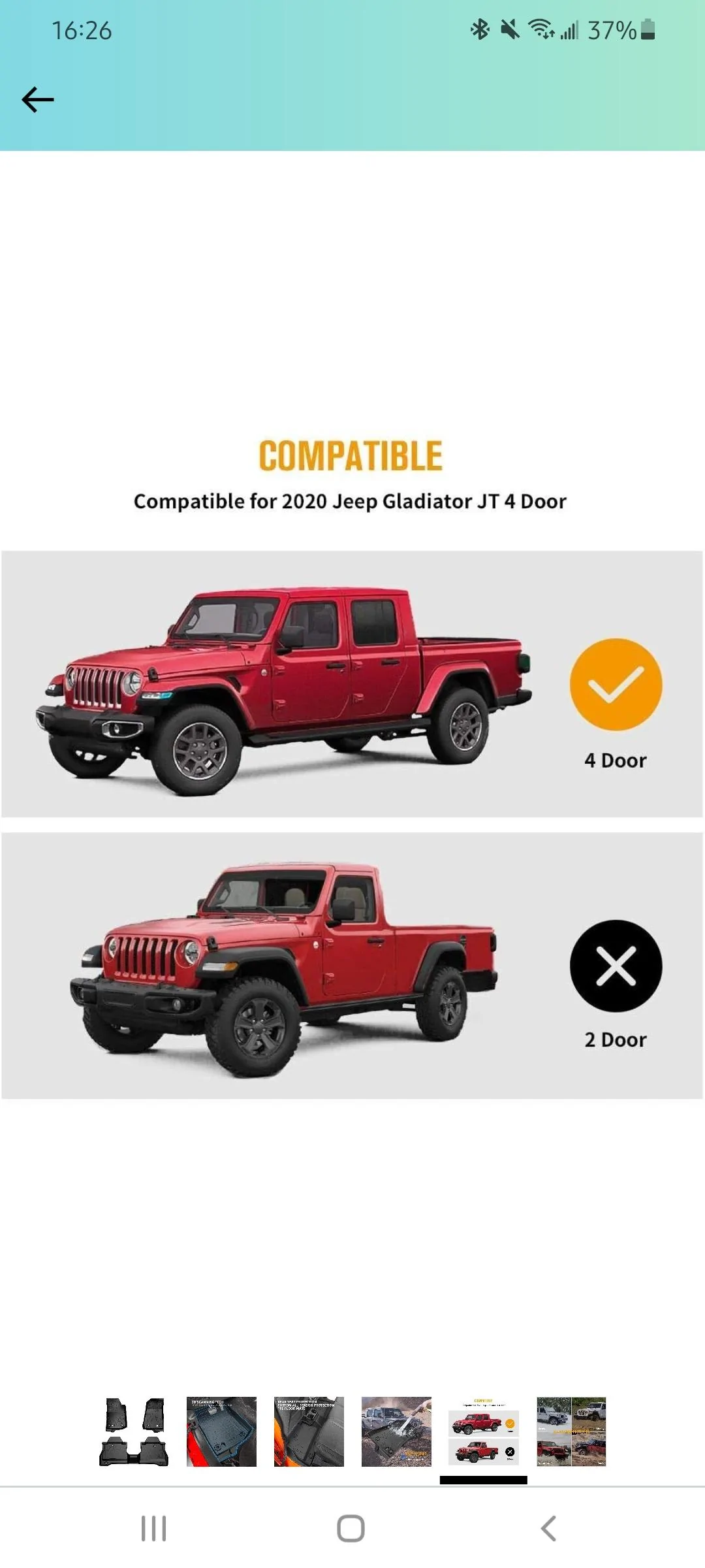 Jeep Gladiator Only the 4 door Screenshot_20220124-162622_Amazon Shopping