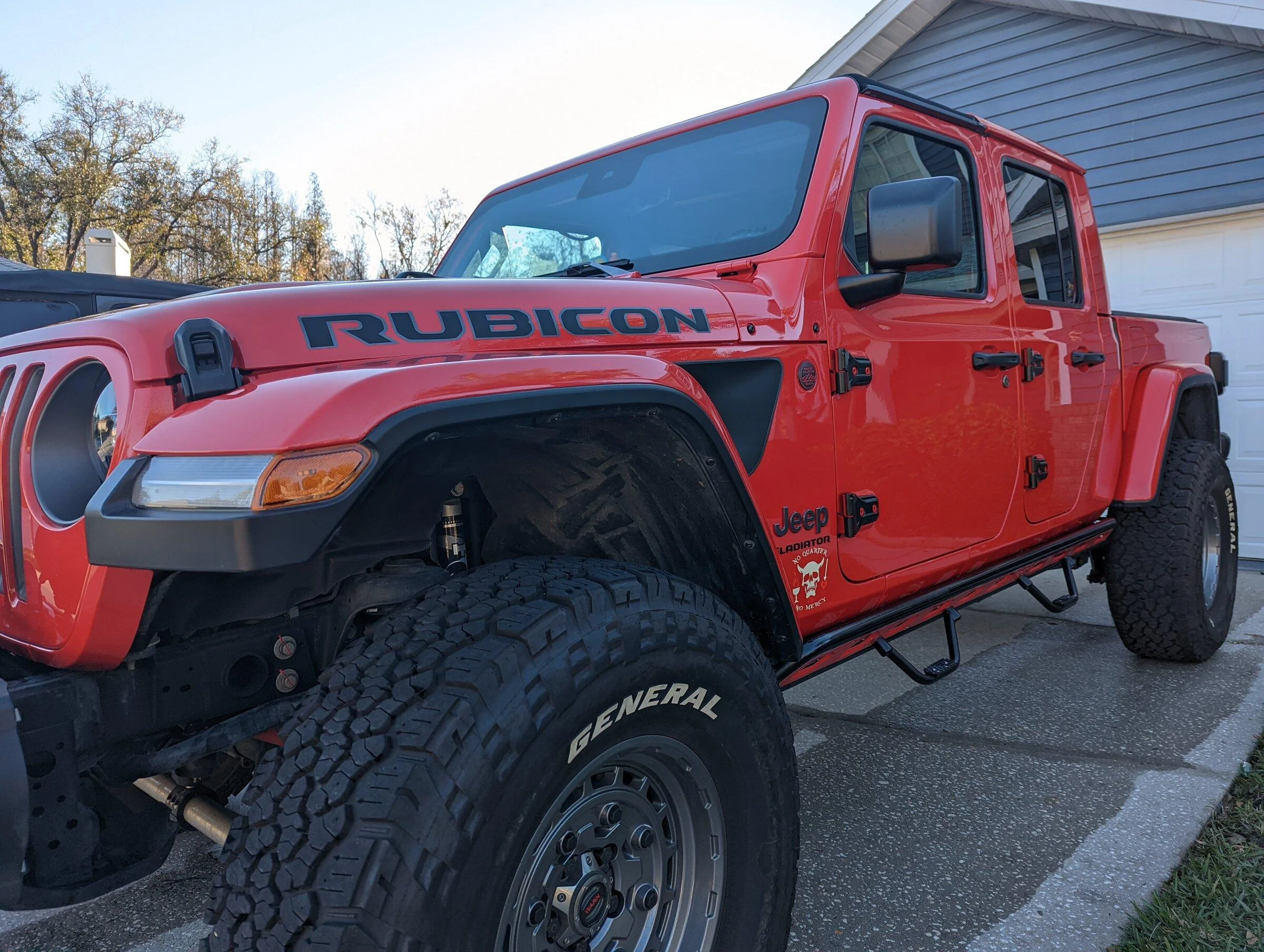 Jeep Gladiator I Couldn't Find Any Rock Sliders with Bolt-on Steps PXL_20220129_214238795