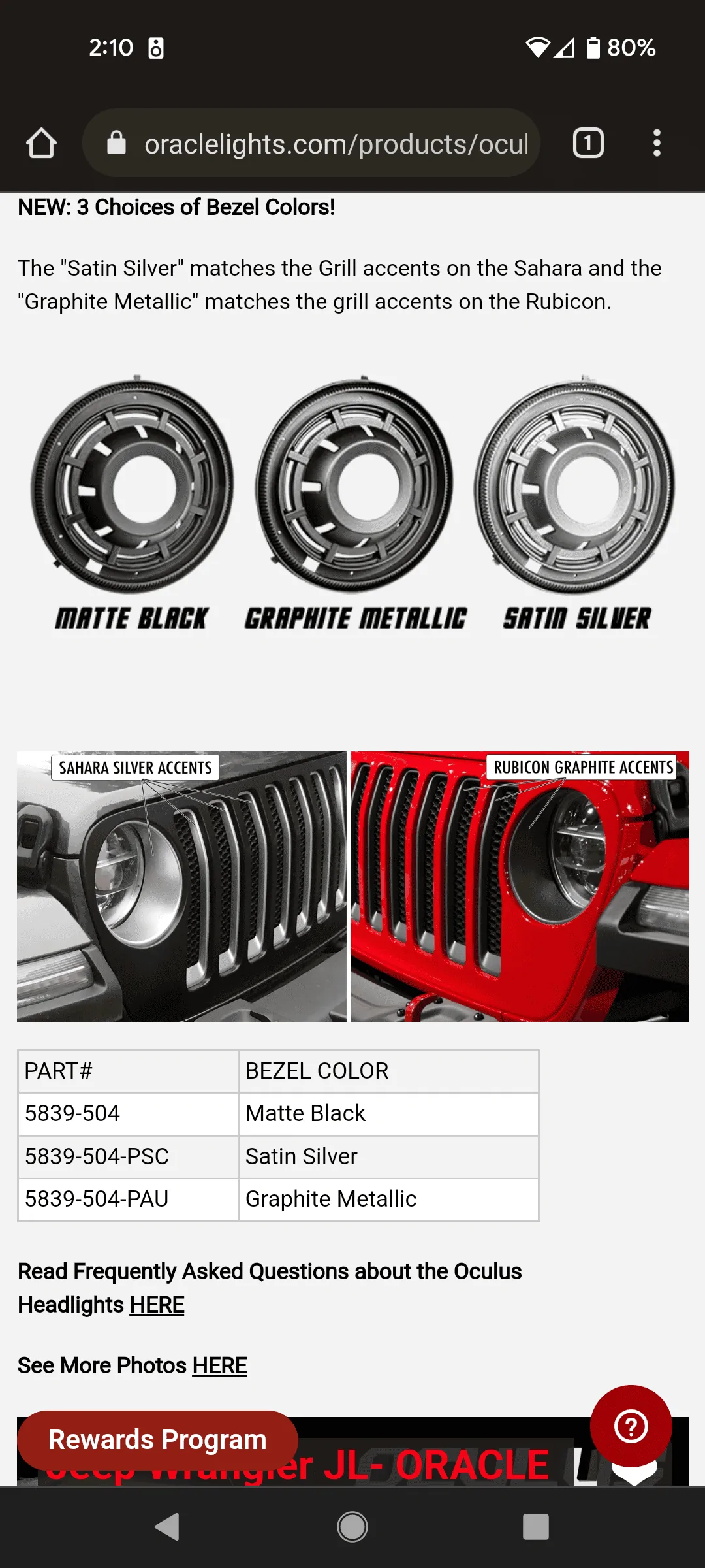 Jeep Gladiator Oracle Oculus Bi LED Headlights Satin Silver Screenshot_20220130-141006