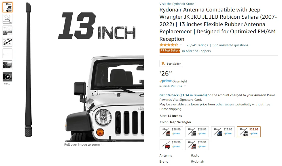Factory Antenna Or Short Antenna For Jeep Wrangler - View #10