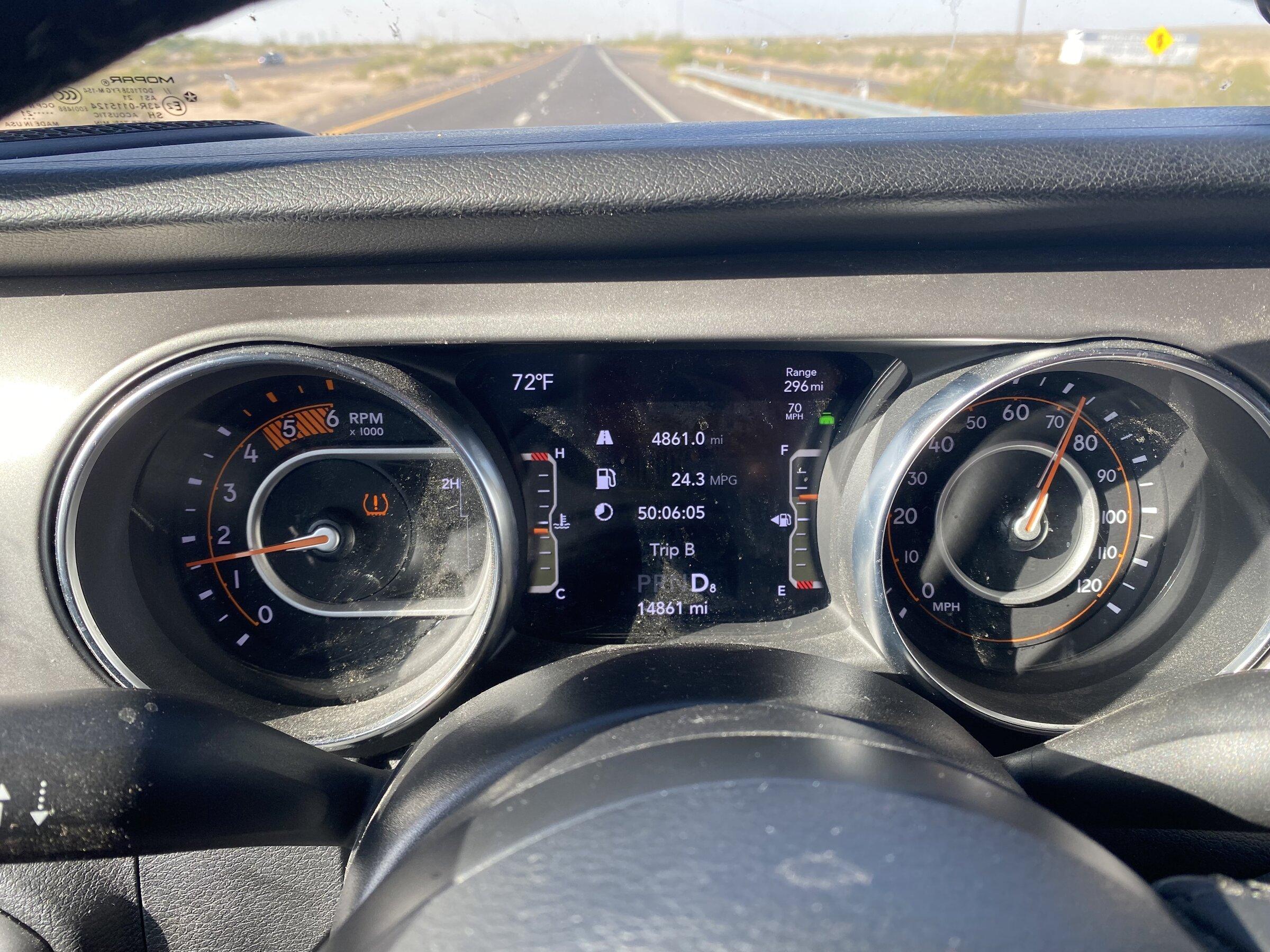Jeep Gladiator 93 mile Roundtrip 27.3 MPG 29EC2288-9A0A-42AB-8EB7-6C8AEF8B4038