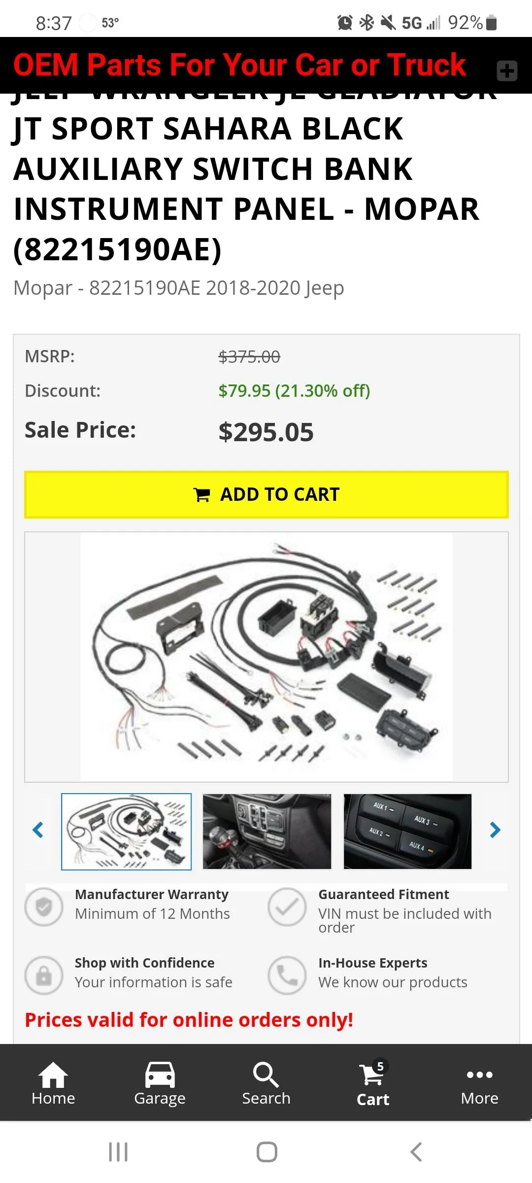 Jeep Gladiator Mopar Aux Kit for Gladiator? Screenshot_20220208-083744_Chrom