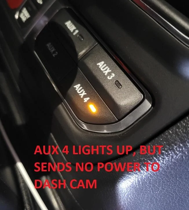 Jeep Gladiator No Power from Interior AUX and Ignition Wires 20220210_063425