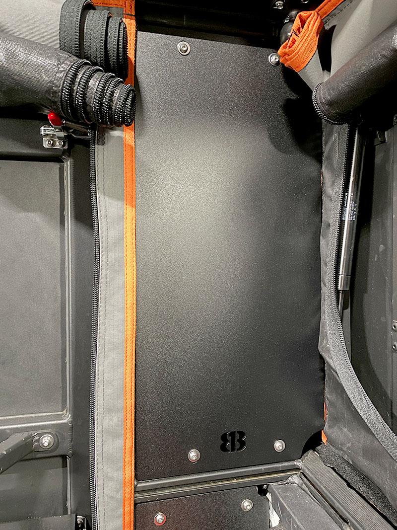 Jeep Gladiator New Alu-Cab Canopy Camper MOLLE panels, RotoPaX mount, filler plates, etc. alu-cab-upper-driver-solid-panel-2