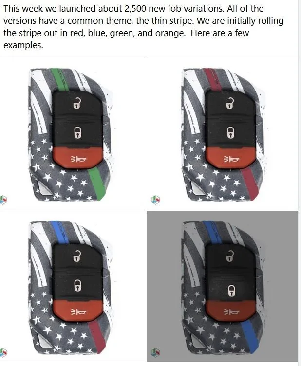 Jeep Gladiator ?‍♀️ For Our Heroes ---Thin Line Fob Series... Our ❤️'s are with you! many