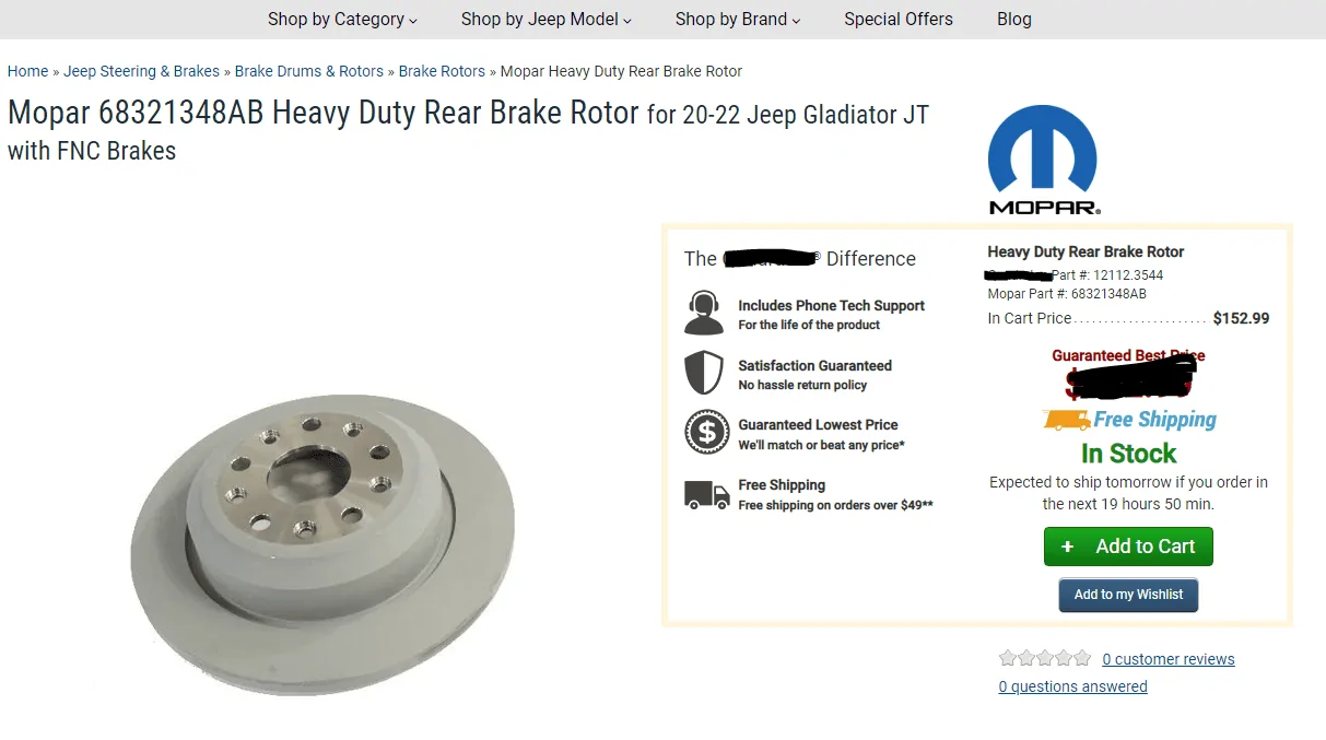 Jeep Gladiator What's this FNC  Brake rotor finish??  Which model got it?, Should off road rotors be drilled and slotted, or flat finish?? 1644797454105