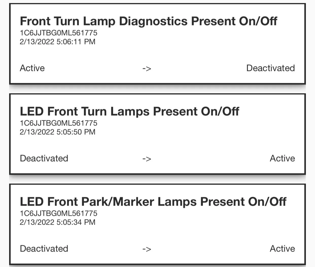 Jeep Gladiator Front OEM LED DRL / Turn Signal Hyperflash with JScan - how to fix? Photo Feb 13, 7 59 32 PM