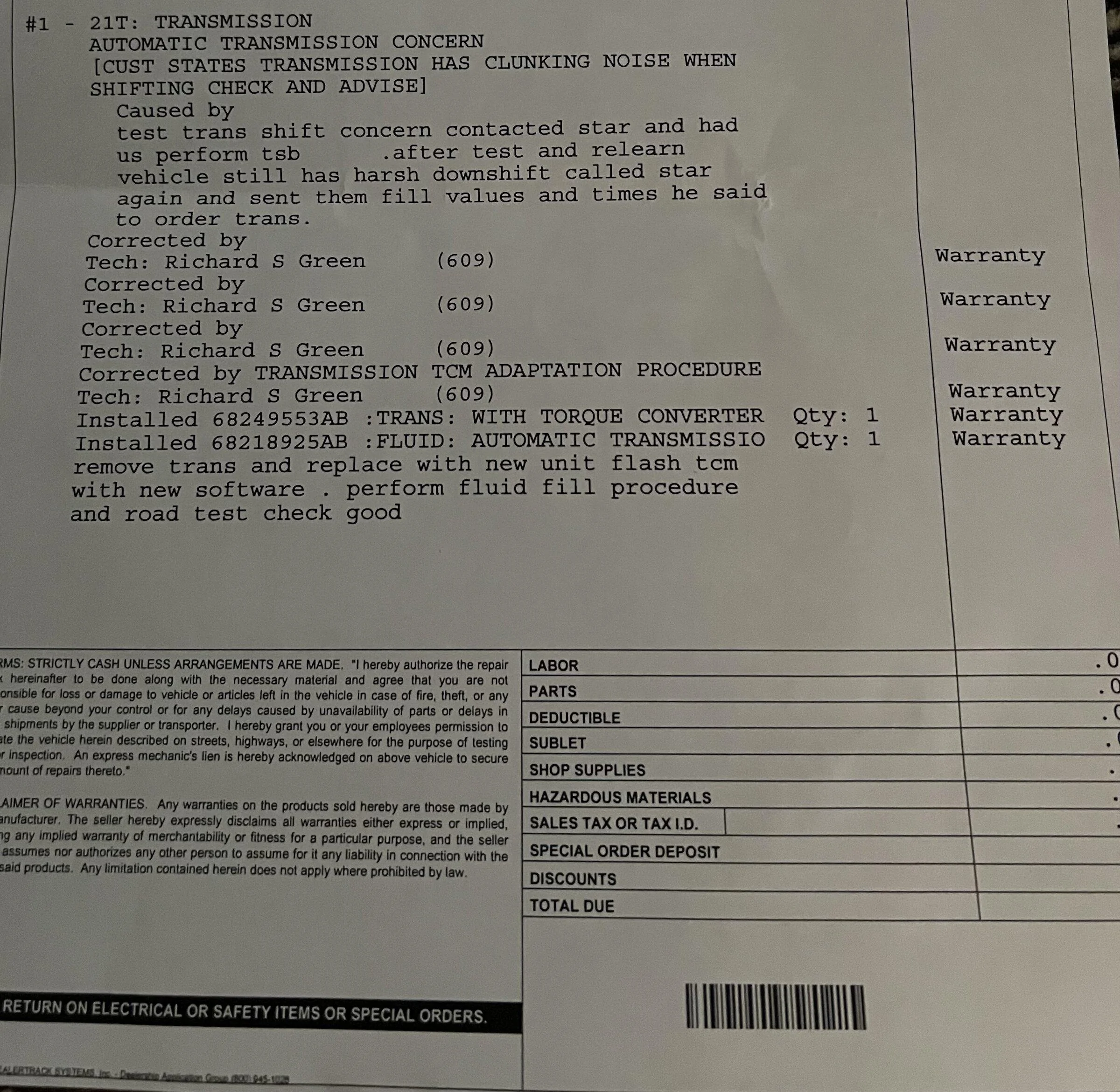 Jeep Gladiator Clunk on downshifting 9996E642-B38A-4AAE-B352-B2101E0C400A