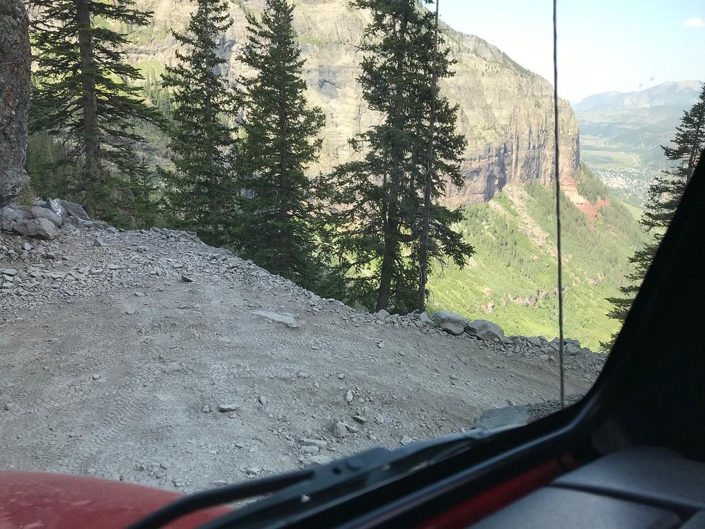 Jeep Gladiator Gladiator on a tight Black Bear Pass switchback. Drone footage. i-DbpWzNS-XL