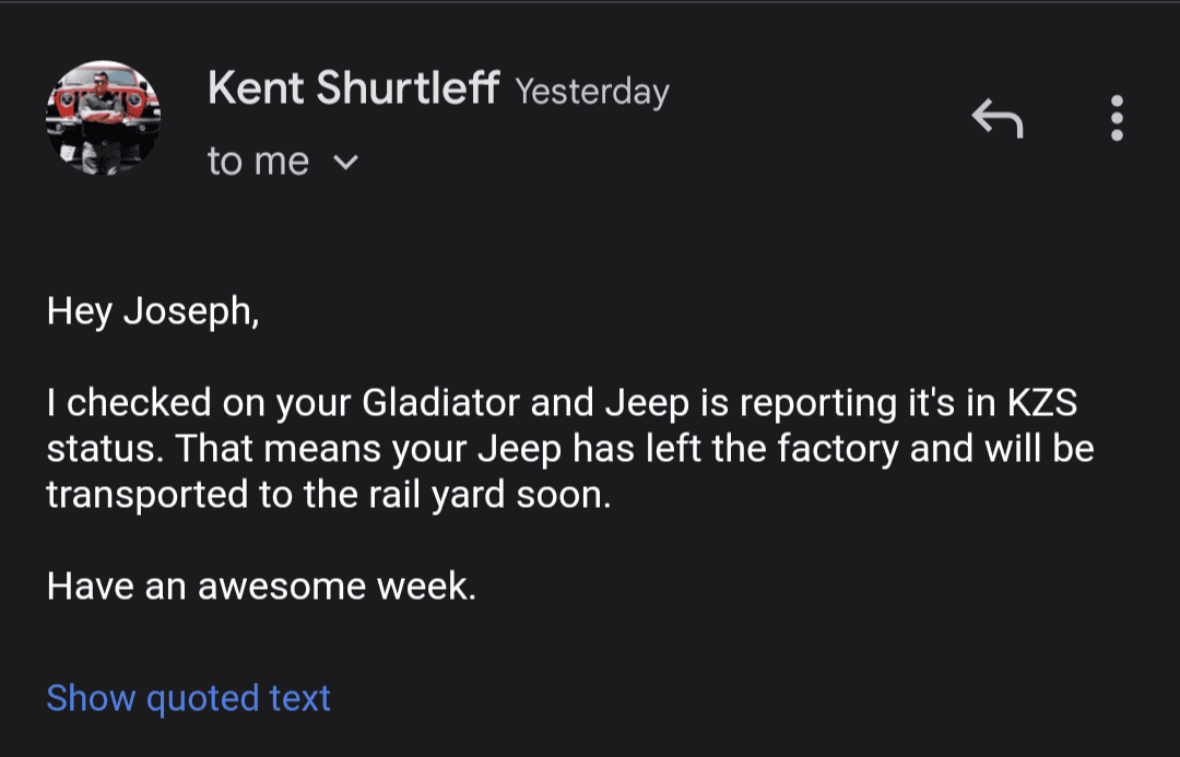 Jeep Gladiator Gladiator Window Sticker and Build Sheet Order Tracking Screenshot_20220215-210752