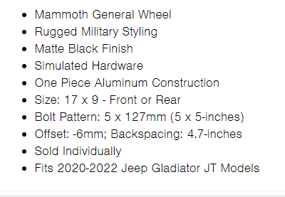 Jeep Gladiator Any Rubicons or wide axles JT's with 17x9 4.75bs? 1645015378752