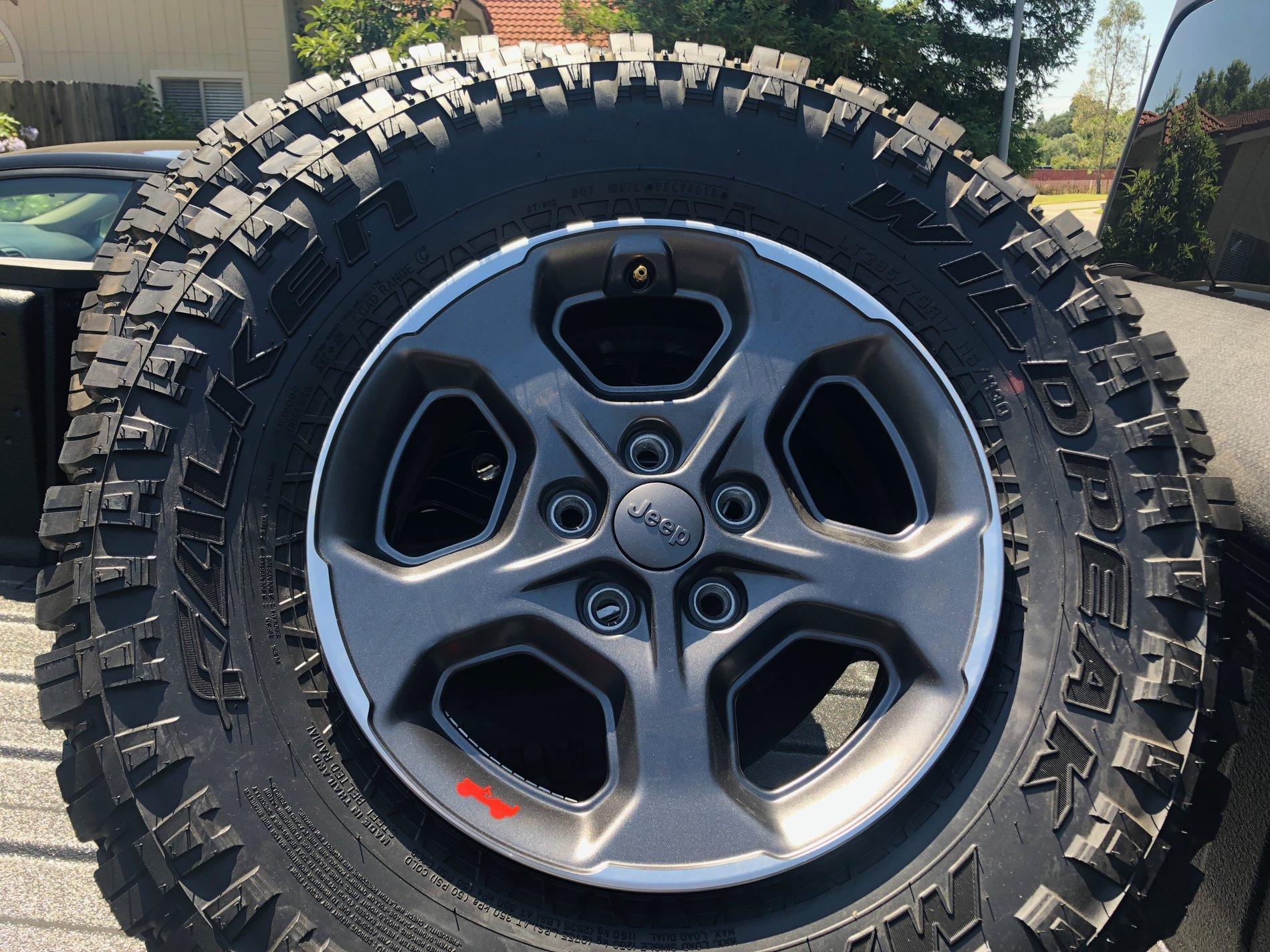 Jeep Gladiator Stock Rubicon Rims and Tires, 100miles on them IMG_0205