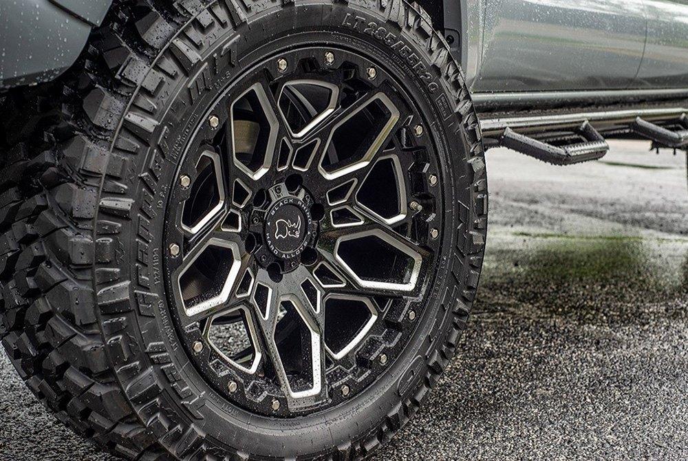 Jeep Gladiator What wheels are you putting on you JT? black-rhino-shrapnel-gloss-black-milled-accents-toyota-tacoma