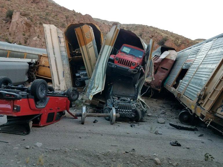 Jeep Gladiator Spectacular train wreck destroys Jeep Gladiators :( derailment-3