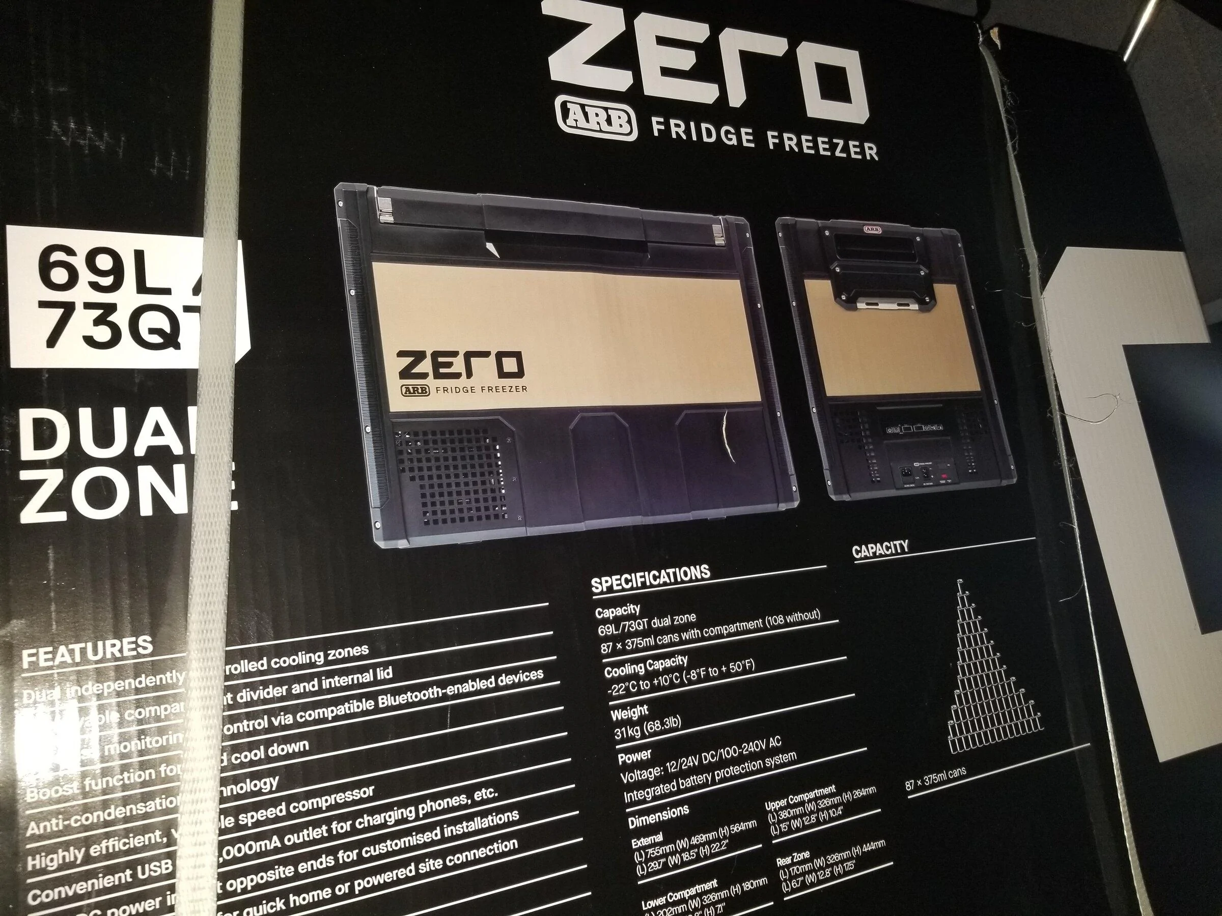 Jeep Gladiator ARB Zero 73qt Dual Zone Fridge 20220218_193731